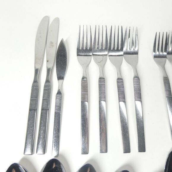 Oneida Northland Northport Stainless Flatware Lot Lines Vintage 30pc Lot - Picture 5 of 9